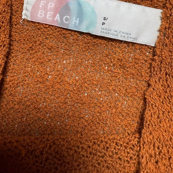 Free People Beach Knit Tank Size Small Rust Brown - Picture 3 of 5